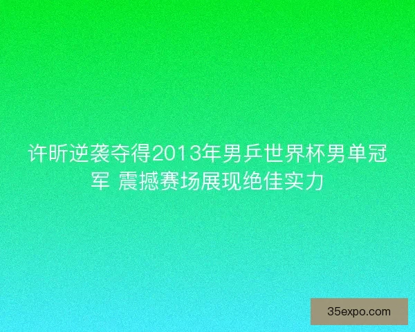 许昕逆袭夺得2013年男乒世界杯男单冠军 震撼赛场展现绝佳实力